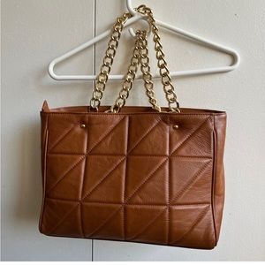 I MEDICI Firenze Italian leather quilted bag with chunky chain handles